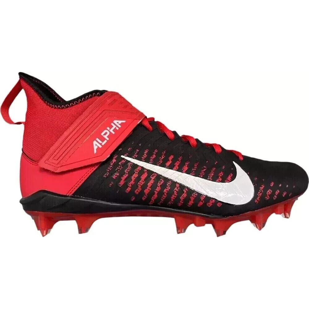 Nike Alpha Menace Pro 2 Mid Football Cleat Red Black BV3945-600 Mens Size 14